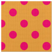 Pink On Orange Polka Dots Pattern Design  Stoff (Nahaufnahme)