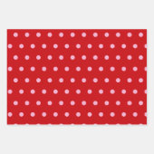 Pink on Red Polka Dots Geschenkpapier Set (Vorderseite)