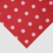Pink on Red Polka Dots  Seidenpapier (Detail)