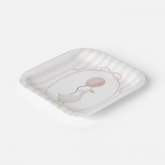 Pink One Albern Gänsepapier Teller (Gewinkelt)