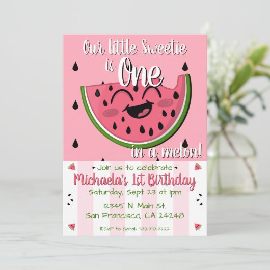 Pink One in Melon Watermelon Giro del Malcantone Einladung (Stehend Vorderseite)