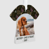 Pink One Line Art Dog Foto Weihnachtskuchen Ornament (Vorderseite)