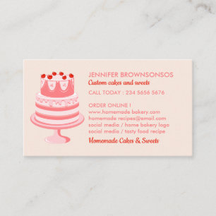 Pink One Side Bakery Gebäckkuchenmacher Visitenkarte