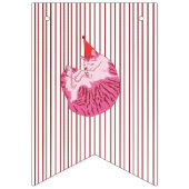 Pink One Silly Cat 1st Birthday Welcome Wimpelkette (Erste Fahne)