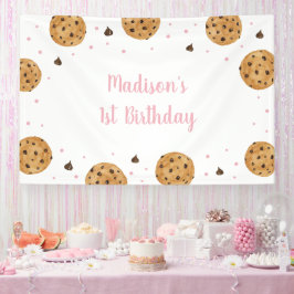 Pink One Sweet Cookie Erster Geburtstag Banner