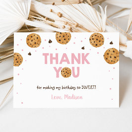 Pink One Sweet Cookie Geburtstag Vielen Dank Dankeskarte
