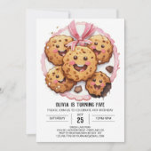 Pink Online Custom Cookies Geburtstag Einladung (Vorderseite)