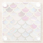 Pink Opal Iridescent Mermaid Scales Glasuntersetzer (Rückseite)