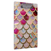 Pink Opal Iridescent Mermaid Scales Klemmbrett (Rechts)