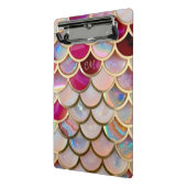 Pink Opal Iridescent Mermaid Scales Mini Klemmbrett (Gewinkelt2)