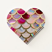 Pink Opal Iridescent Mermaid Scales Notizblock (Rückseite)
