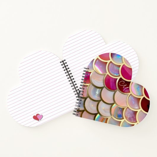 Pink Opal Iridescent Mermaid Scales Notizblock (Innenseite)