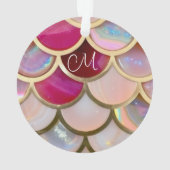 Pink Opal Iridescent Mermaid Scales Ornament (Rückseite)