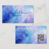Pink Opal Stein Textur Logo QR Code Visitenkarte (Vorne/Hinten)