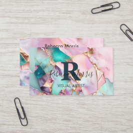 Pink Opal Stone Business Card Visitenkarte