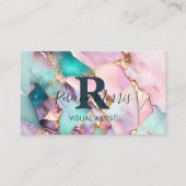 Pink Opal Stone Business Card Visitenkarte (Vorderseite)