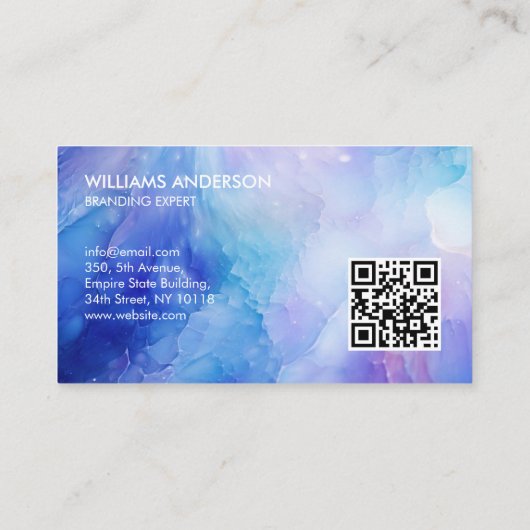 Pink Opal Stone texture Logo QR Code Business Card Visitenkarte (Rückseite)