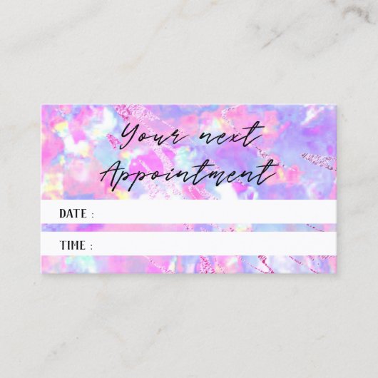 Pink Opal Texture Foto Terminkarte Visitenkarte (Vorderseite)