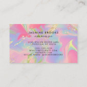 Pink Opal Watercolor Gold Glitzer Visitenkarte (Rückseite)