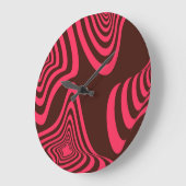 Pink, optic, trendy, cool abstract geometric shape große wanduhr (Winkel)