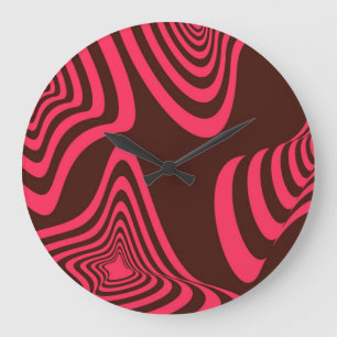 Pink, optic, trendy, cool abstract geometric shape große wanduhr
