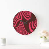 Pink, optic, trendy, cool abstract geometric shape große wanduhr (Zuhause)