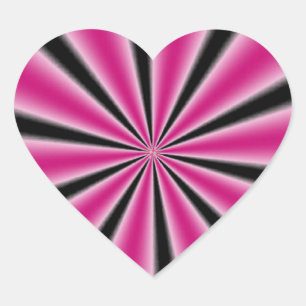 Pink-optische Illusion Herz-Aufkleber