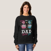 Pink Or Blue Dad Loves You Elephant Baby Gender Re Sweatshirt (Vorne ganz)