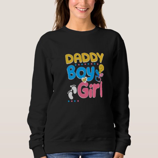 Pink or Blue Daddy Loves You Best Dad Ever Fatherh Sweatshirt (Vorderseite)