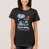 Pink Or Blue Grandma Loves You Giraffe Baby Gender T-Shirt (Vorderseite)