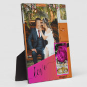 Pink Orange Boho Hippie Wedding Foto Plaque Fotoplatte (Seite)