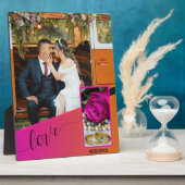 Pink Orange Boho Hippie Wedding Foto Plaque Fotoplatte (Seite)