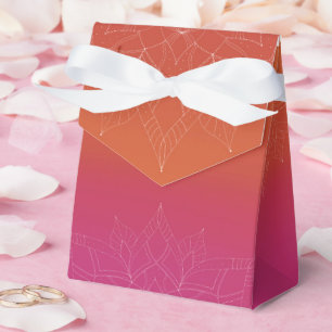 Pink & Orange Bright Ombre Mandala Wedding Geschenkschachtel