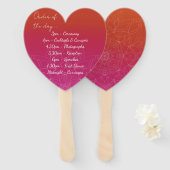 Pink & Orange Bright Ombre Mandala Wedding Program Fächer (Vorne und Hinten)