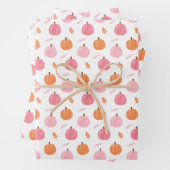 Pink Orange Fall Pumpkin Blätter Muster (Beispiel)
