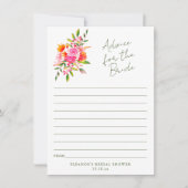 Pink Orange Floral Advice for the Bride Card (Vorderseite)
