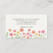 Pink Orange Floral Wedding RSVP QR Code Begleitkarte (Rückseite)
