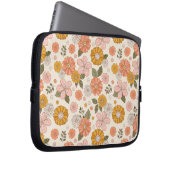 Pink & Orange Flower Garden Pattern Laptopschutzhülle (Vorne Rechts)
