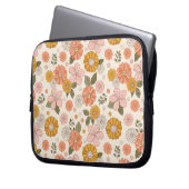 Pink & Orange Flower Garden Pattern Laptopschutzhülle (Vorderseite Links)
