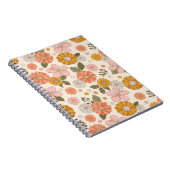 Pink & Orange Flower Garden Pattern Notizblock (Rechte Seite)