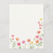 Pink Orange Flowers Wedding Details Begleitkarte (Rückseite)