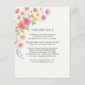 Pink Orange Flowers Wedding Details Begleitkarte (Vorderseite)