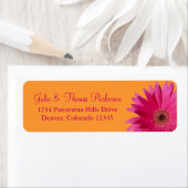 Pink Orange Gerbera Daisy Wedding Rücksendeadresse (Insitu)