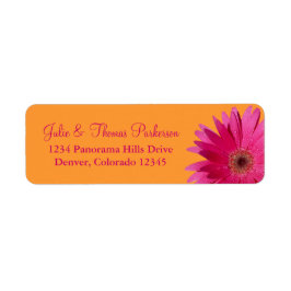 Pink Orange Gerbera Daisy Wedding Rücksendeadresse