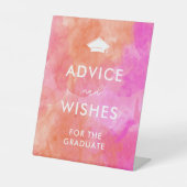 Pink Orange Grad Cap Abschluss Beratung und Wünsch Sockelschild (Vorderseite)
