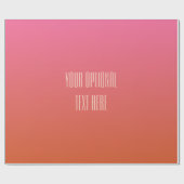 Pink Orange Gradient benutzerdefiniertes Textrahpa Geschenkpapier (Flach)