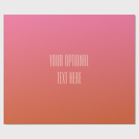 Pink Orange Gradient benutzerdefiniertes Textrahpa Geschenkpapier (Flach)