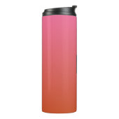 Pink Orange Gradient Custom Monogram Tumbler Thermosbecher (Nach links gedreht)