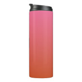Pink Orange Gradient Custom Monogram Tumbler Thermosbecher (Nach rechts gedreht)
