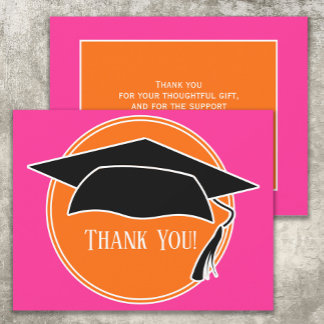 Pink Orange Graduation Cap Danke
